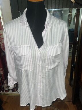 Velvet Heart Purple & White Striped Button-Down Shirt
